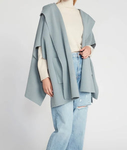 Jackie Hooded Cape in Baby Blue