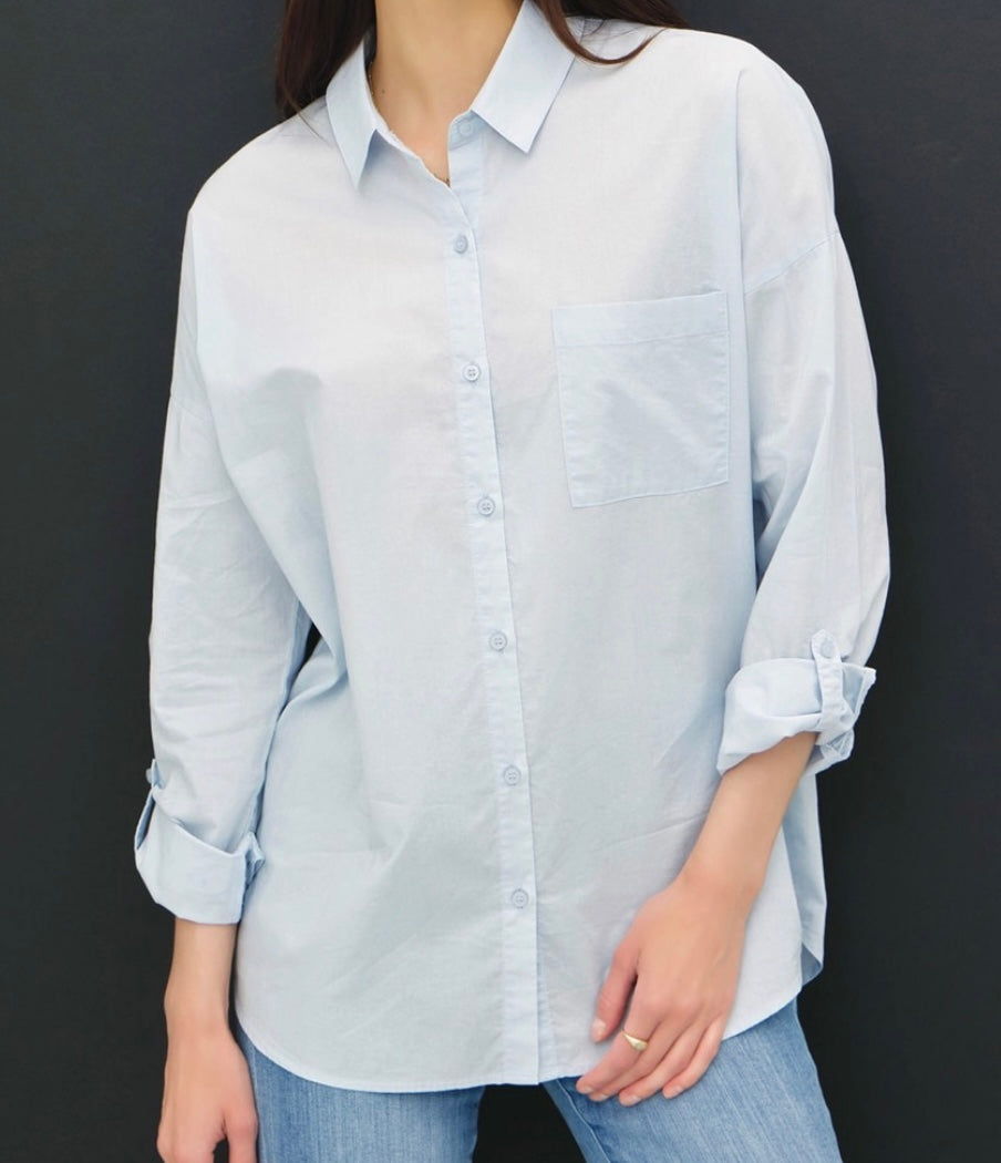 Skylar Button Up Blouse in Chambrey