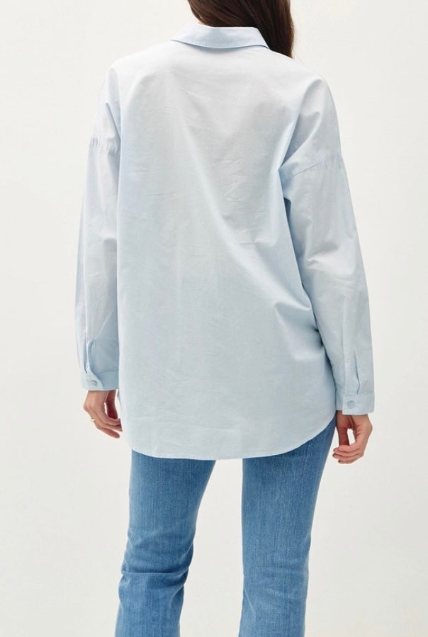 Skylar Button Up Blouse in Chambrey