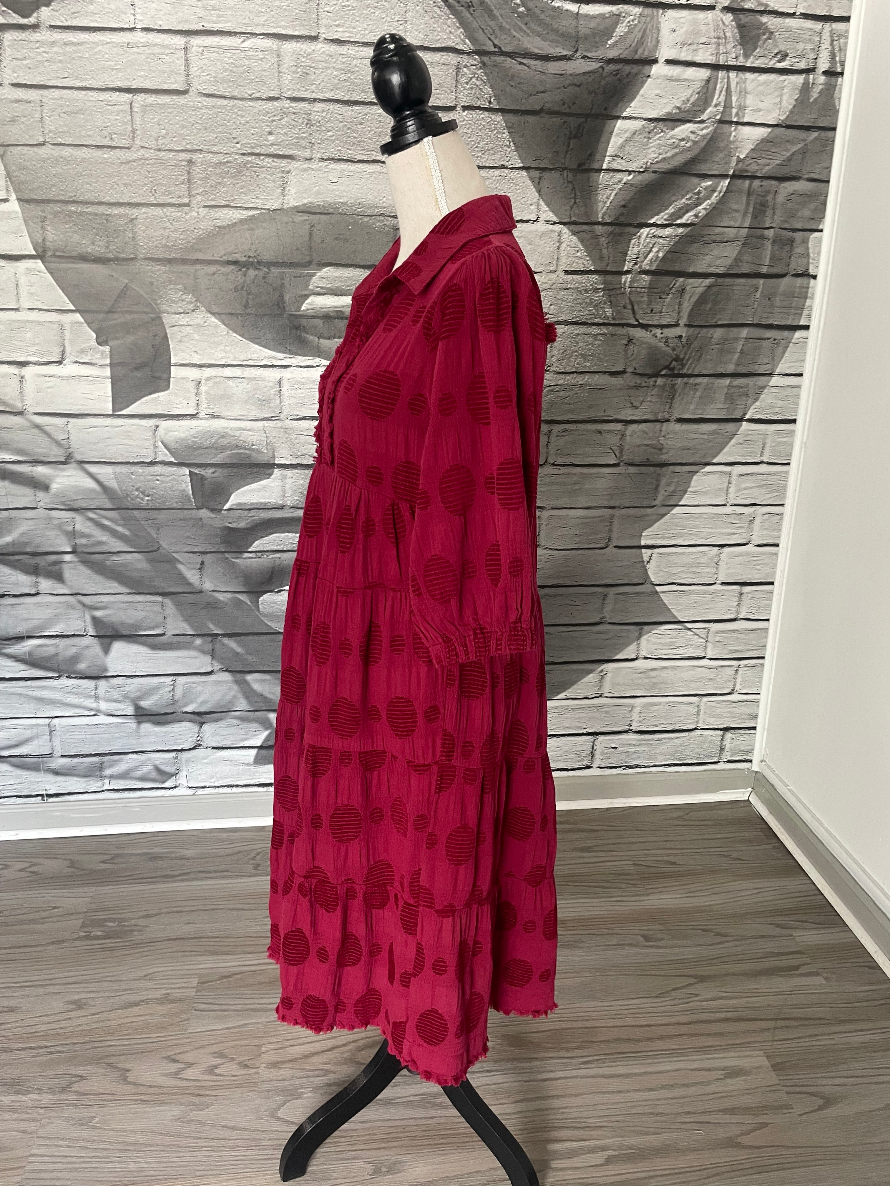 Monica Midi Dress in Wine