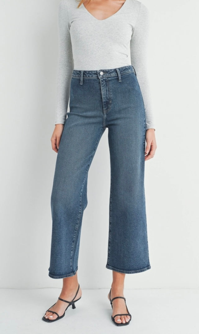 Trouser Wide Leg in Mid Denim