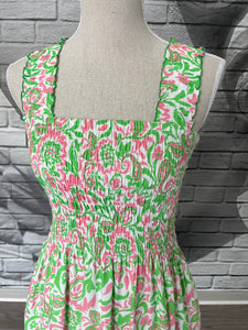 Lucy Dress in Lime Paisley