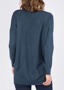 Dahlia Sweater Tunic in Heather Dark Teal