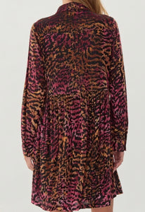 Iggy Velvet Leopard Dress in Toffee