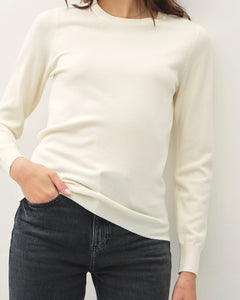 Sally Knit Blouse in Ivory