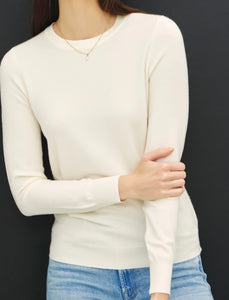 Sally Knit Blouse in Ivory