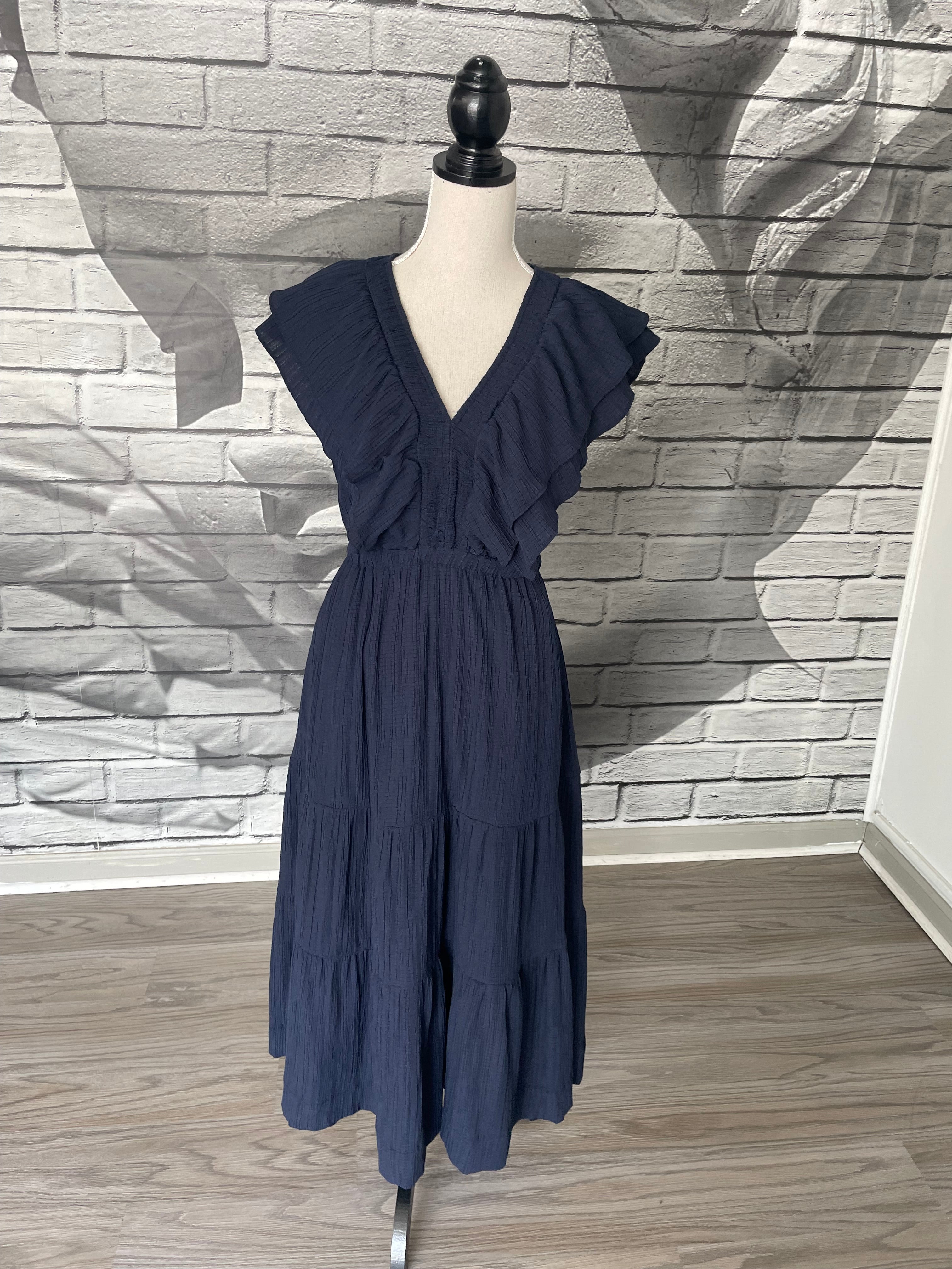 Kora Midi Dress in Navy