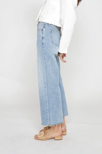 Abby High Rise Ankle Cropped Wide leg Jean