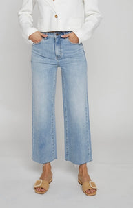 Abby High Rise Ankle Cropped Wide leg Jean