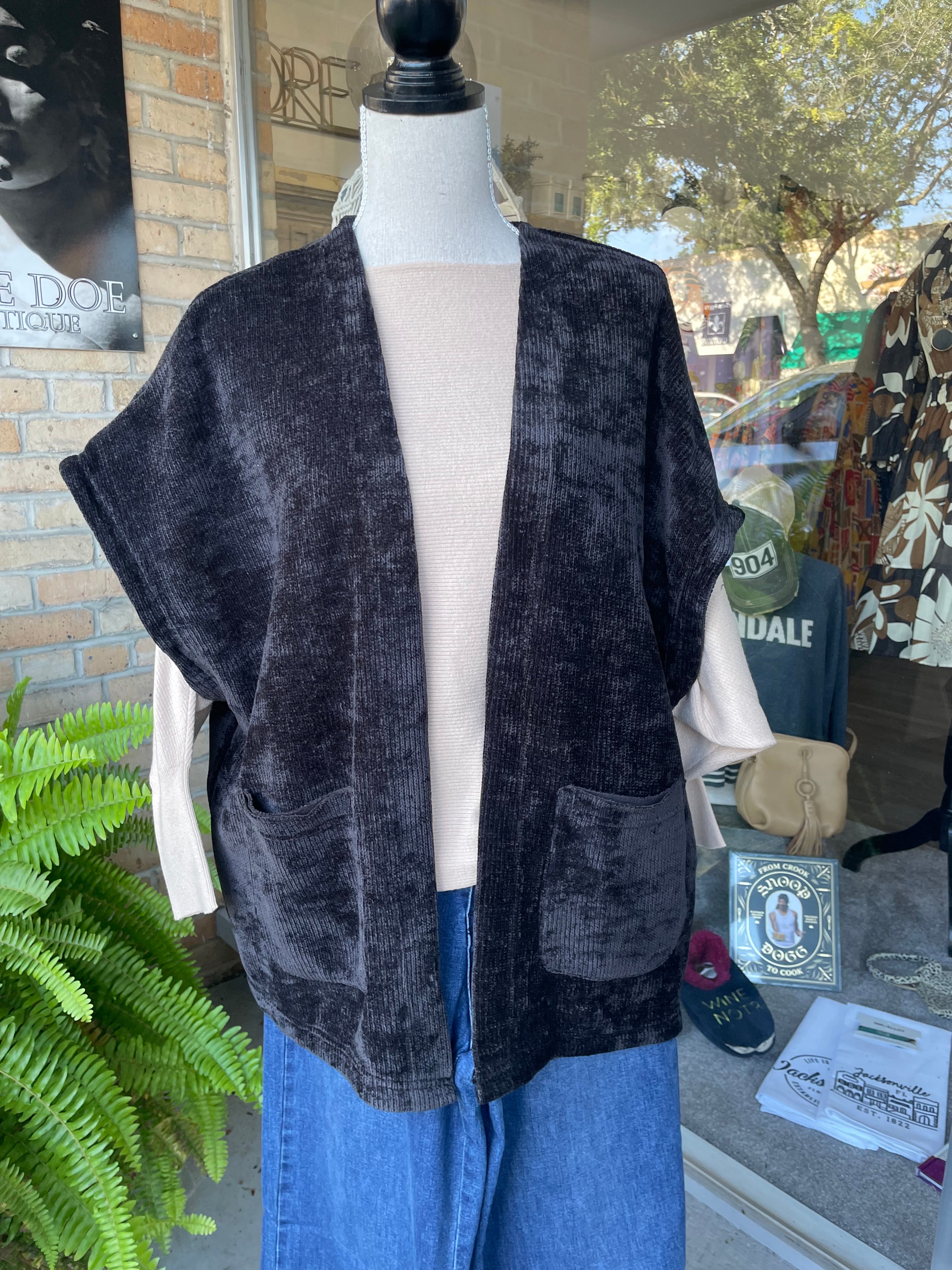 Oliver Kimono Cardigan in Black