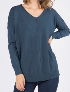 Dahlia Sweater Tunic in Heather Dark Teal