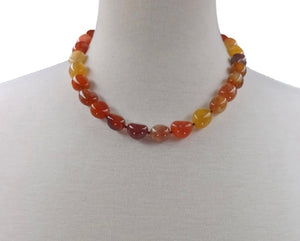 Riley Red Agate Beaded Necklace