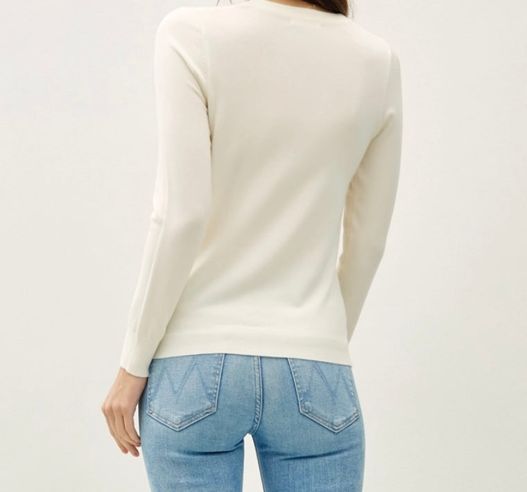 Sally Knit Blouse in Ivory