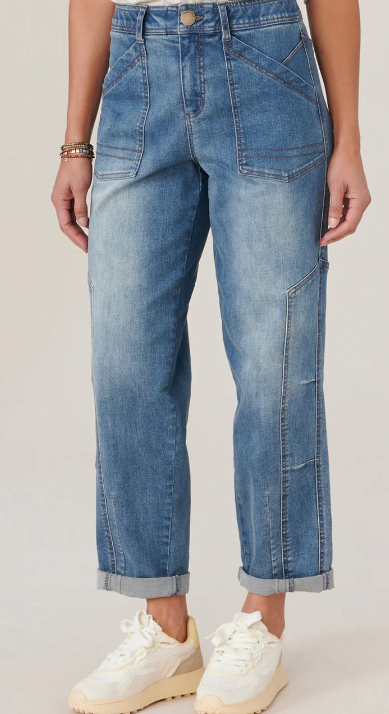 Democracy "Ab"solution High Rise Roll Cuff Barrel Leg Jeans