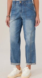 Democracy "Ab"solution High Rise Roll Cuff Barrel Leg Jeans