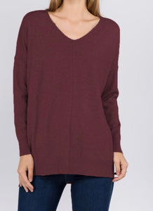 Dahlia Sweater Tunic in Dust Plum