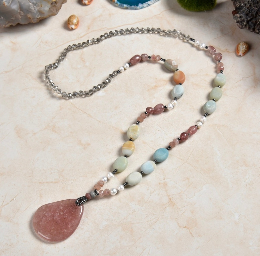 Lauren Strawberry Quartz Necklace