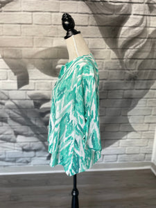 Milan Blouse in Sea Green Watercolor