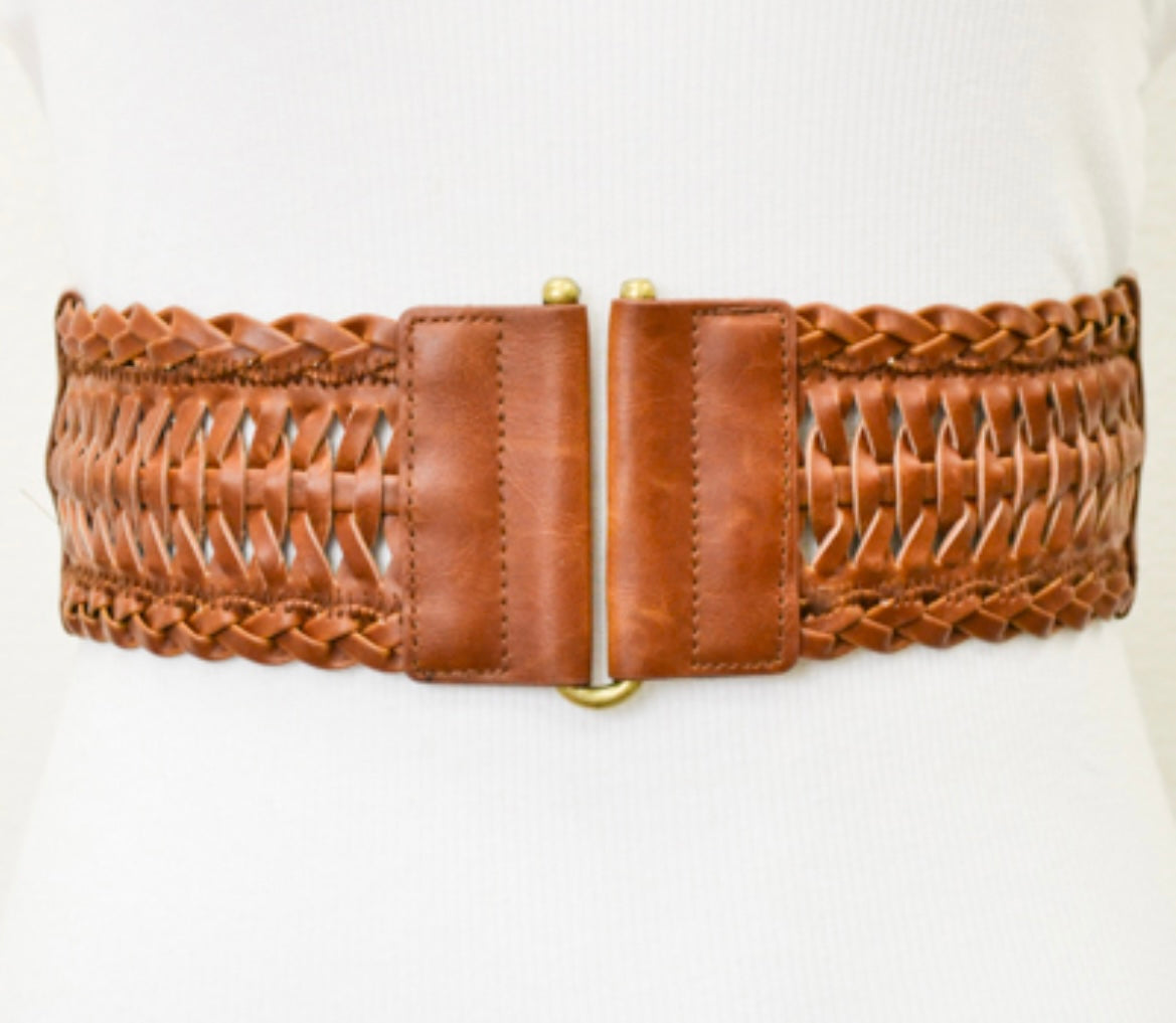 Molly Vegan Leather Waist Belt in Brown