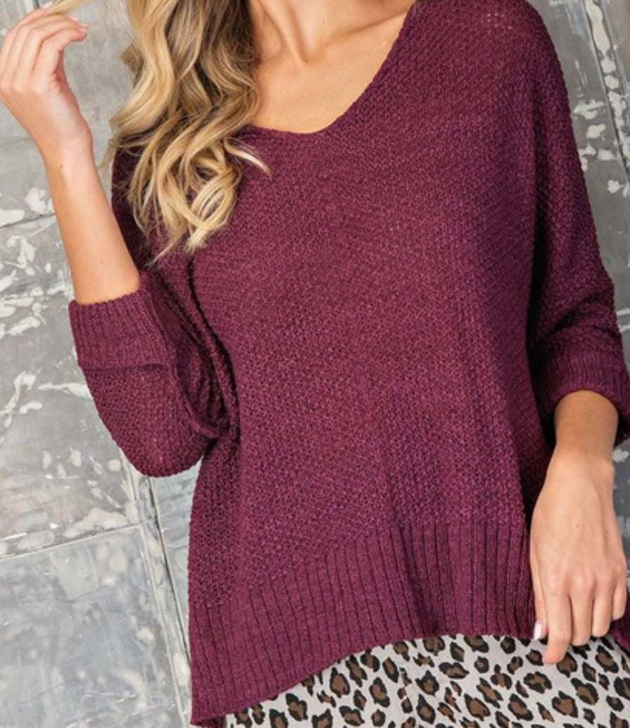 Melany Sweater in Dark Red