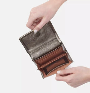 Lumen Hobo Medium Bifold Compact Wallet in Pewter