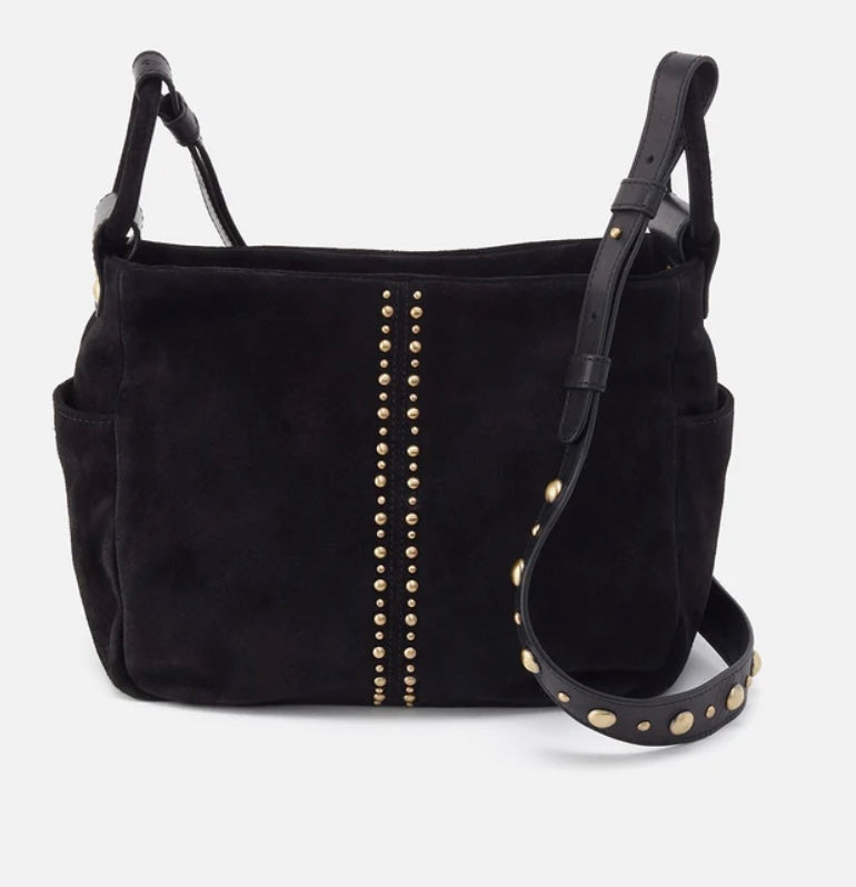 Sheila Hobo Crossbody in Black Suede