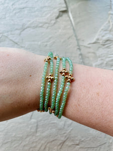 Melissa Beaded Cross Bracelet in Mint