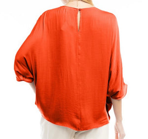 Aubrey Dolman Blouse in Spicy Orange